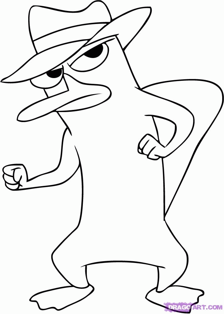 Draw Perry The Platypus From Phineas And Ferb For Kids Step By