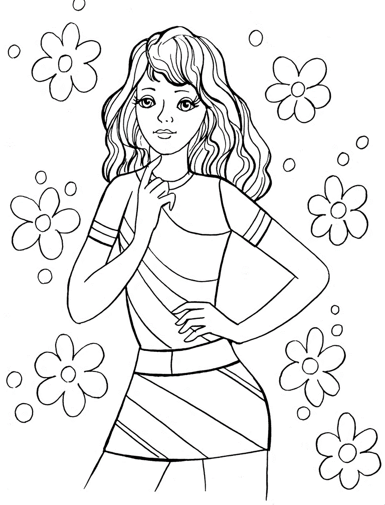 Fashionable Girls Coloring Pages 17 #21980 Disney Coloring Book