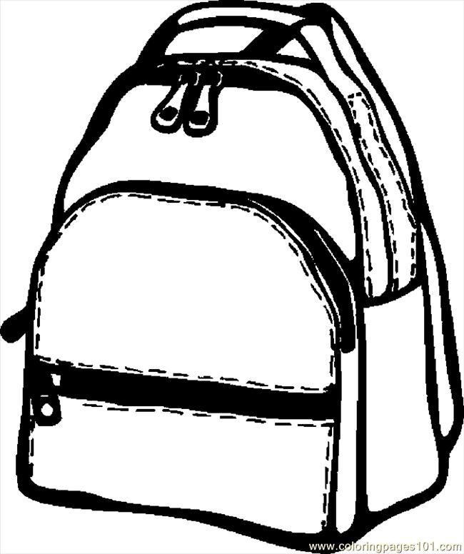 Coloring Pages Backpack 07 (Education > School) - free printable