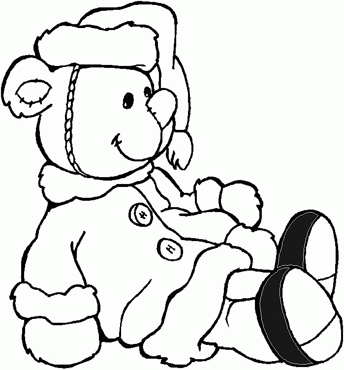 teddy bear christmas coloring pages | Coloring Picture HD For Kids