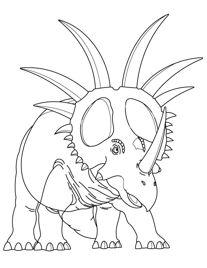 Dinosaur With Horns Coloring Page | Free Printable Coloring Pages