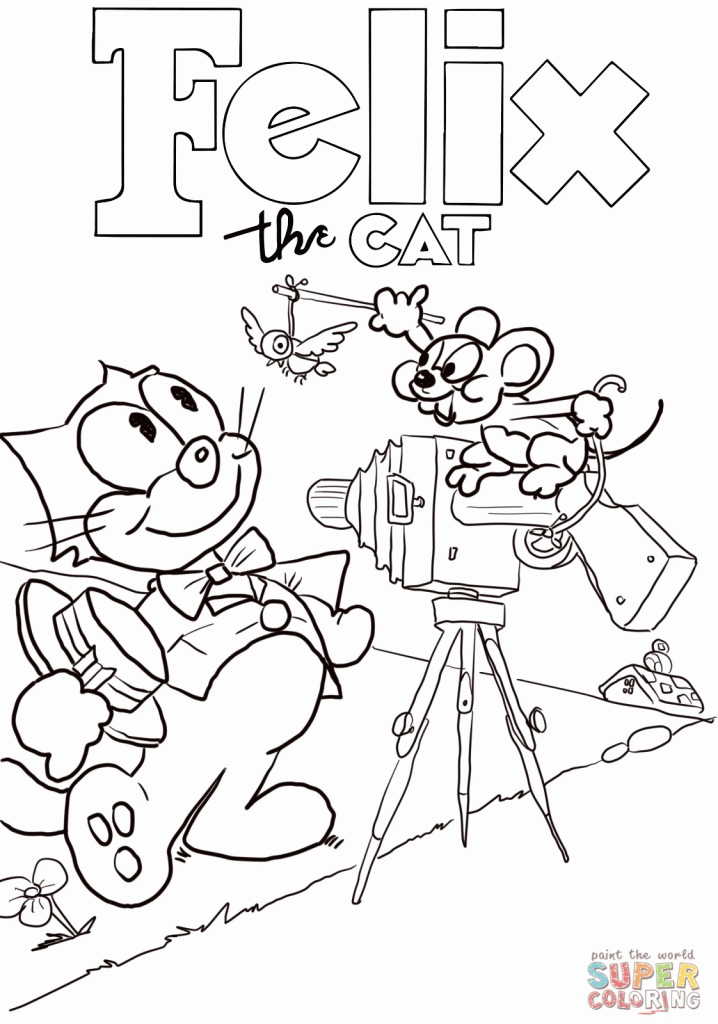 Cartoon: Top Felix The Cat And Mouse Coloring Page Picture