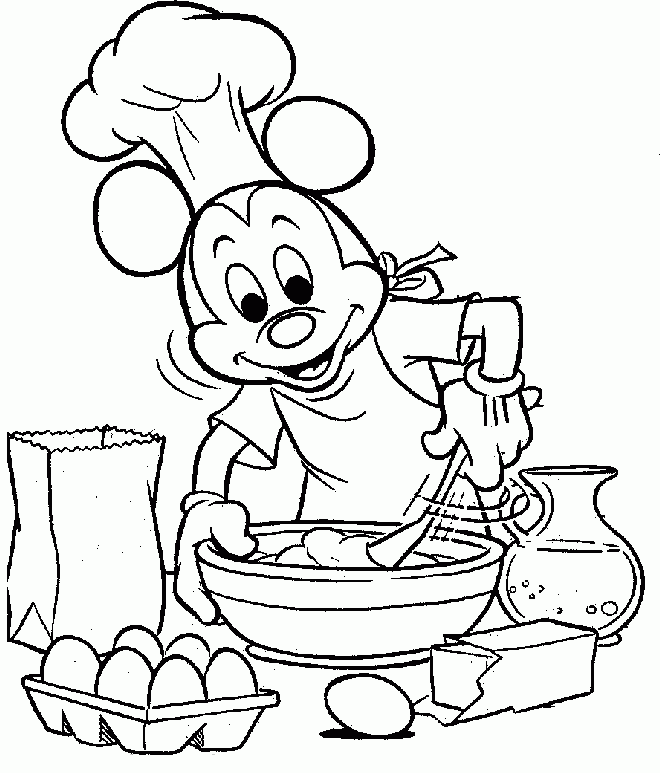 Mickey Mouse Was Seeing His Hand Coloring Pages - Mickey Mouse