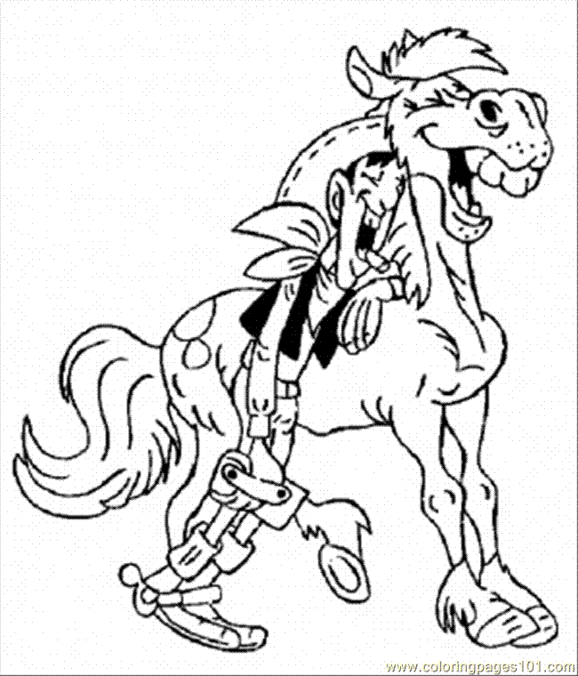 Coloring Pages Lucke On His Horse (Cartoons > Others) - free