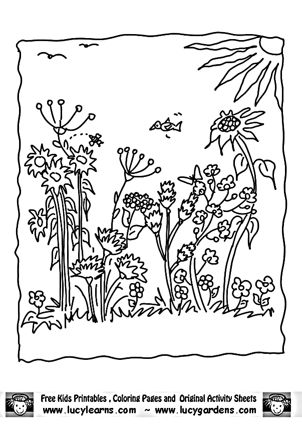 Flower Garden Coloring Pages,Lucy Learns Flower Garden Coloring