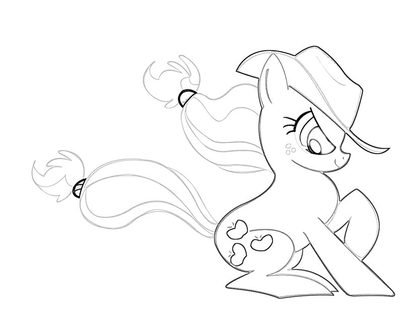 8 My Little Pony Applejack Coloring Page