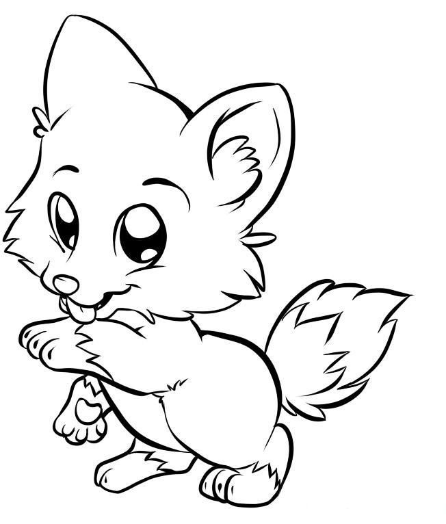Cute Fox Coloring Page Images & Pictures - Becuo