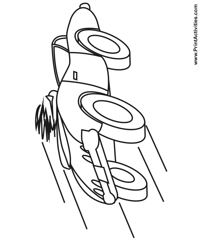 Car Coloring Page | Sports Car being driven