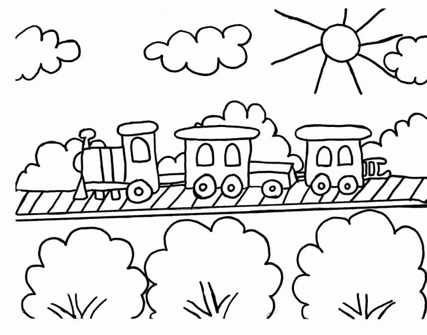 Trains Town Colouring Pages (page 3)