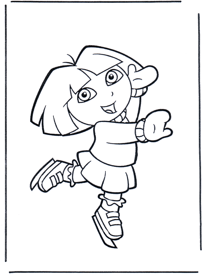Free coloring pages Winter - Skating