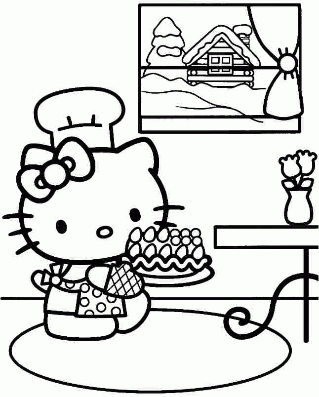 Printable Cartoon Hello Kitty Coloring Sheets For Kids & Girls #