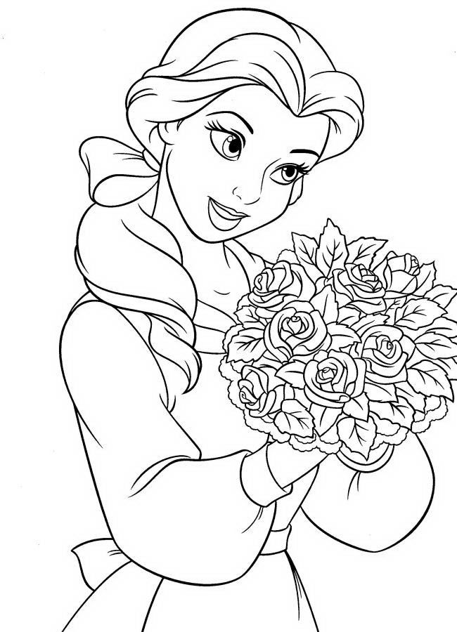 Lovely Princess Belle Coloring Pages | Disney Coloring Pictures
