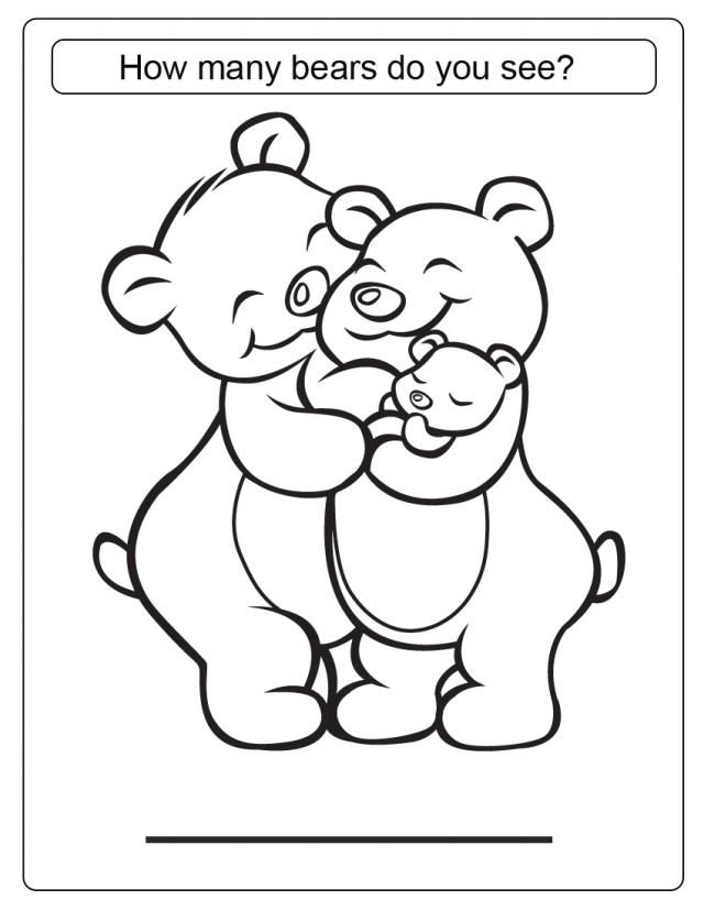 Count the bears - Free Printable Coloring Pages