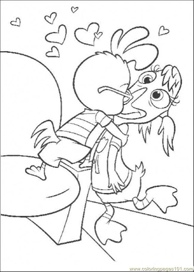 Coloring Pages Chicken Little Kiss Abbey (Cartoons > Chicken