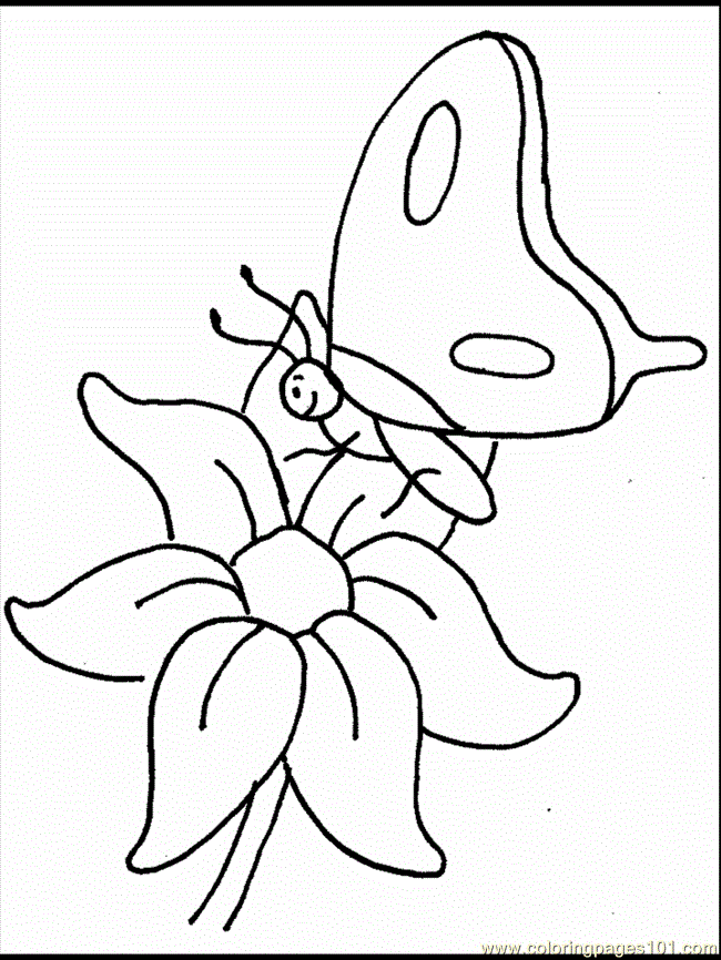 Coloring Pages Flowers with Animals (Cartoons > Flowers with