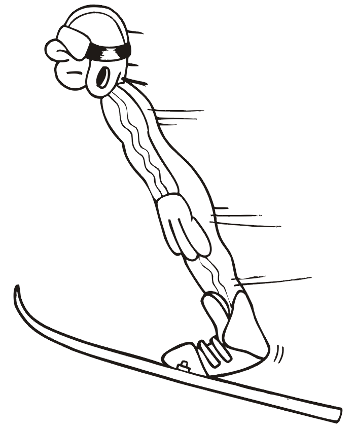 Winter Olympics Coloring Page | Ski jump #3