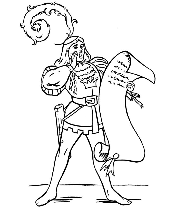 This Fantasy And Medieval Coloring Page Shows A Wizard With His