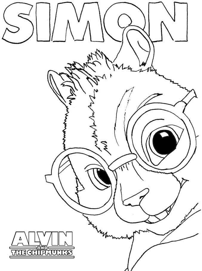 Cute Chipmunks Alvin Coloring Page - Chipmunks Coloring Pages