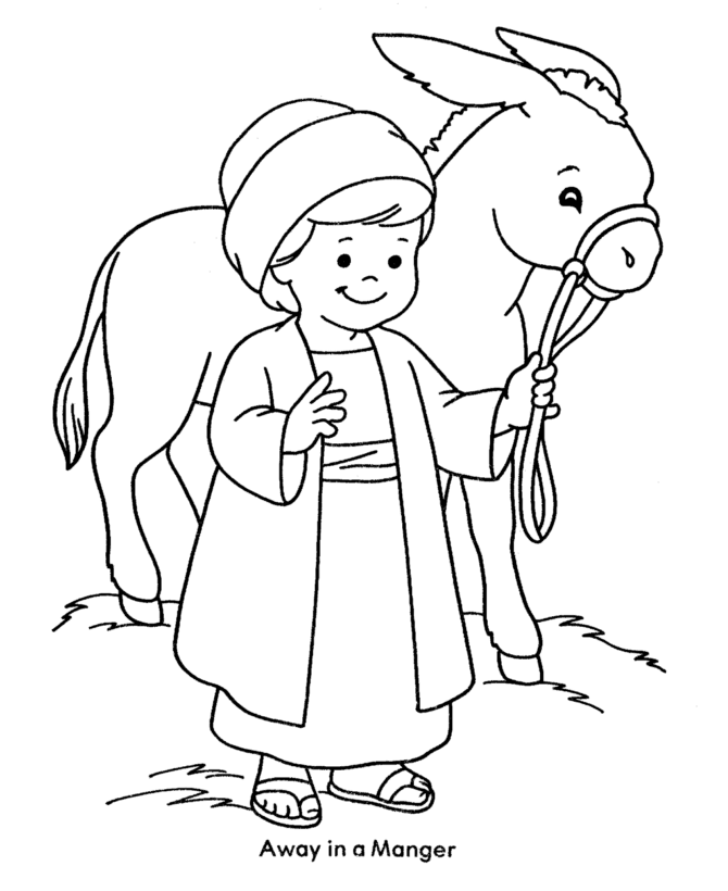 Bible Printables: Christmas Kids Coloring Pages - Little boy
