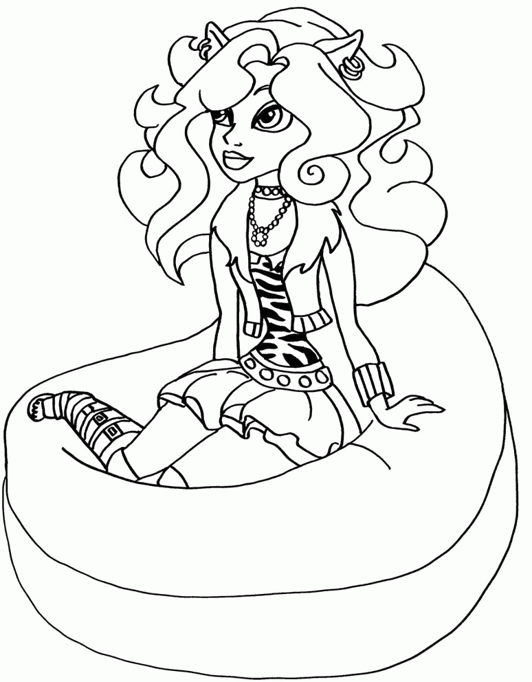 Clawdeen Wolf Have New Clothes Coloring Pages - Monster High