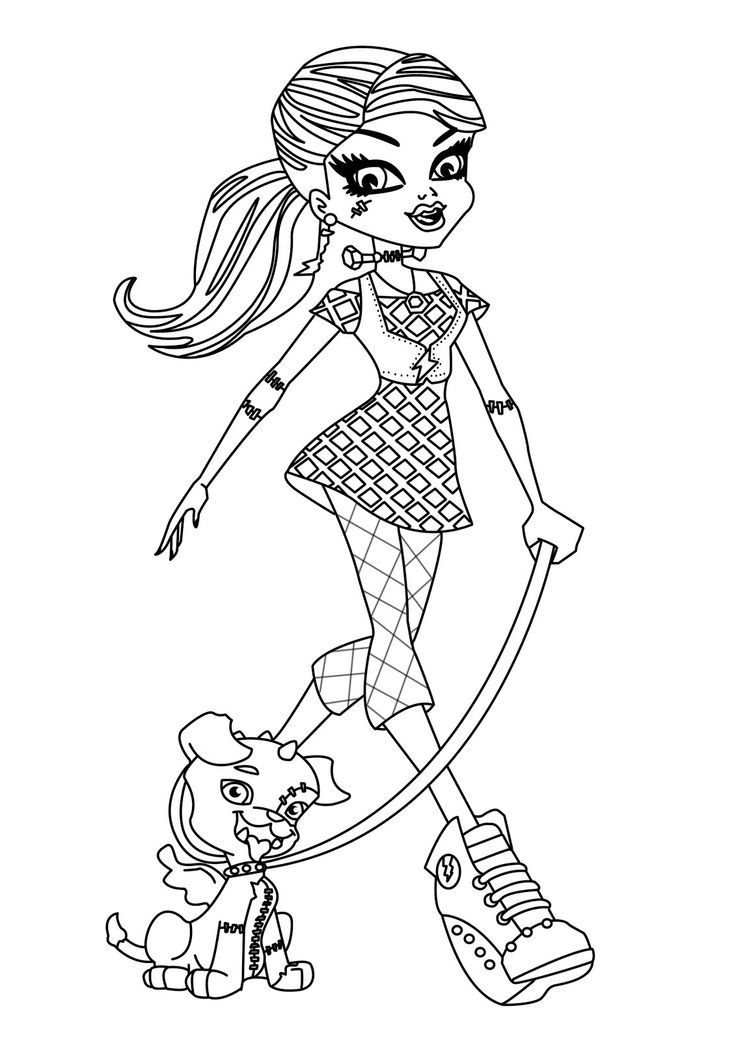 Frankie Stein Monster High Coloring Page | Coloring