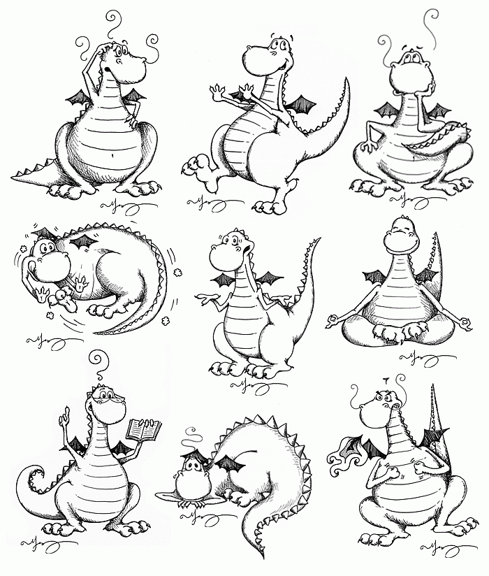Sugar Dipped Illustrations - Cute Dragon Drawings
