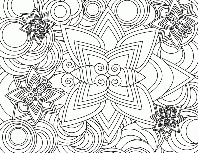 Complicated coloring page for adults