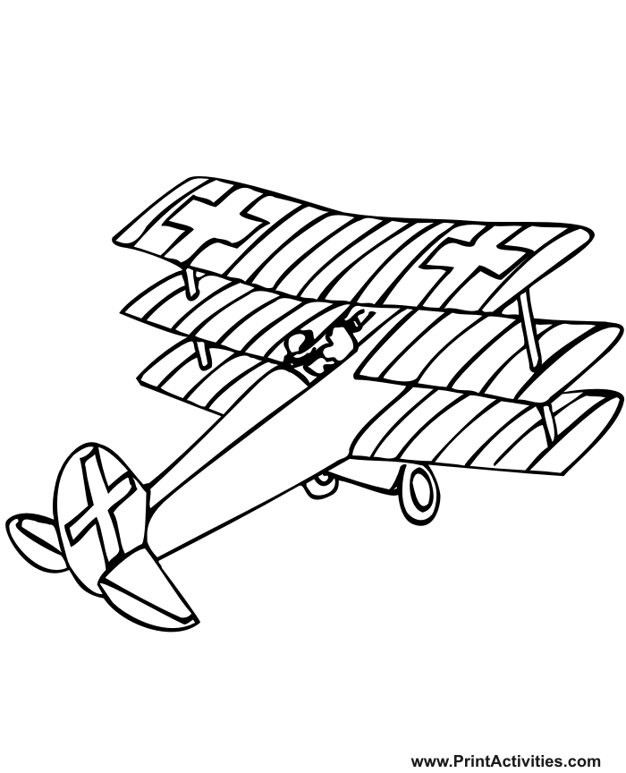 Airplane Coloring Page | Triplane