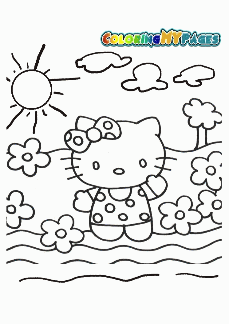 fun hello kitty coloring pages