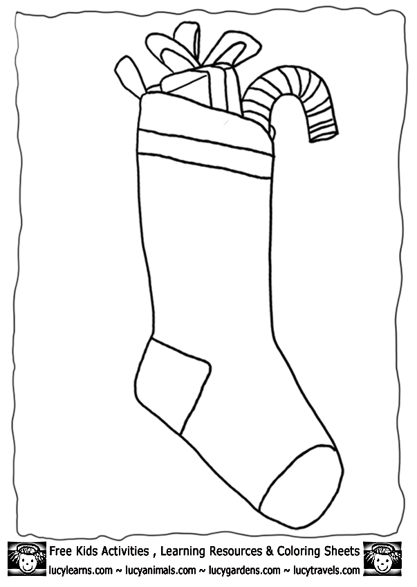 Christmas Stocking Template Coloring Page,Lucy