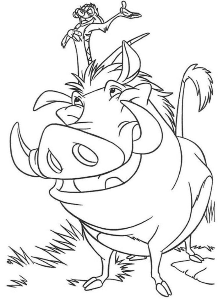 Printing Timon And Pumbaa The Lion King Coloring Page - deColoring