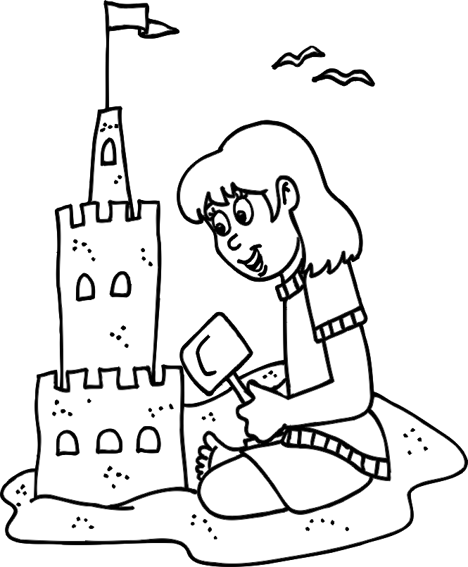Beach coloring pages designed for children