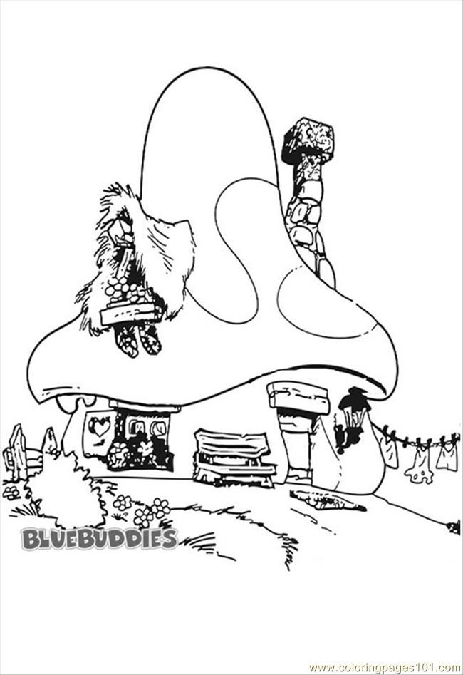 smurf house Colouring Pages
