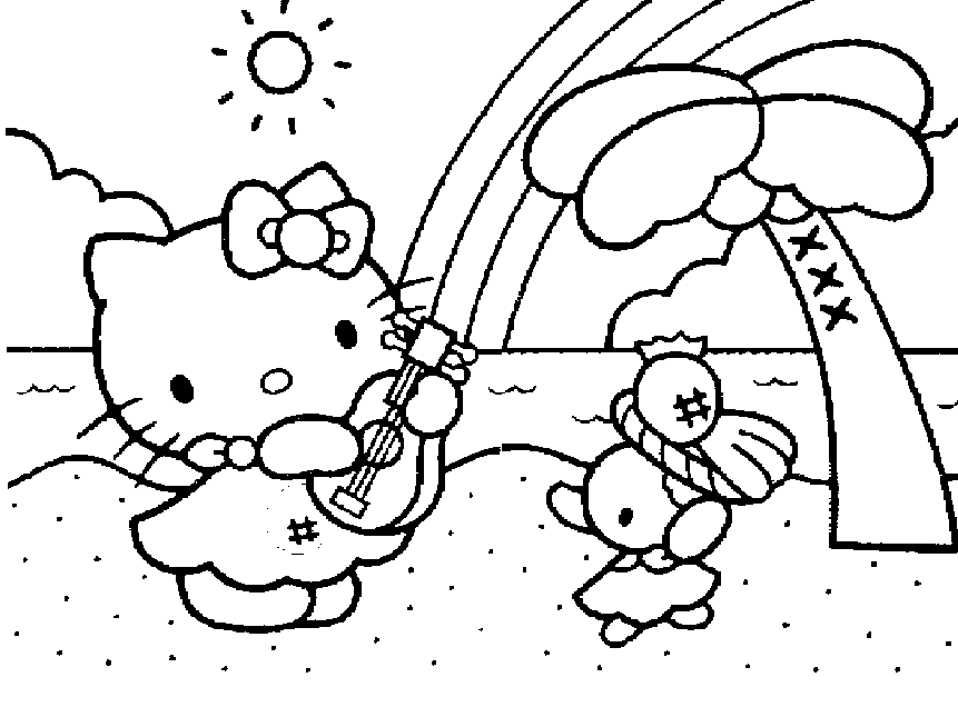 printable coloring pages of hello kitty | All Things Hello Kitty | Pi…
