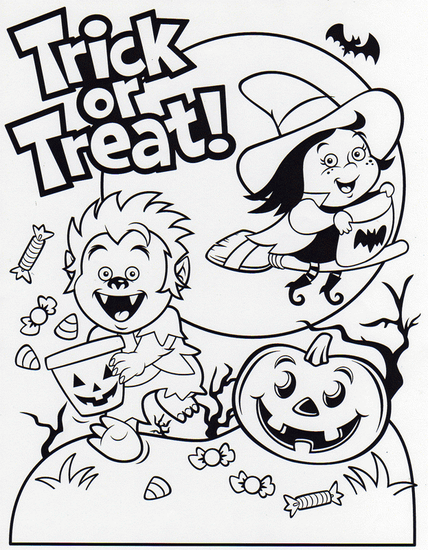 trick or treaters Colouring Pages (page 2)