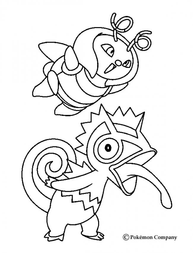 POKEMON BATTLES coloring pages - Kecleon and Volbeat