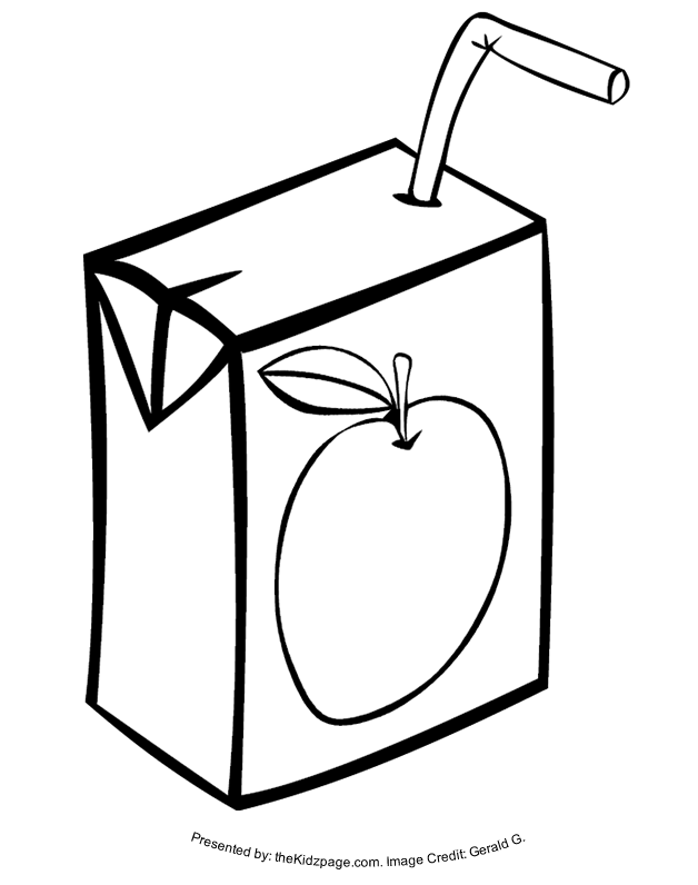 Juice Box - Free Coloring Pages for Kids - Printable Colouring Sheets