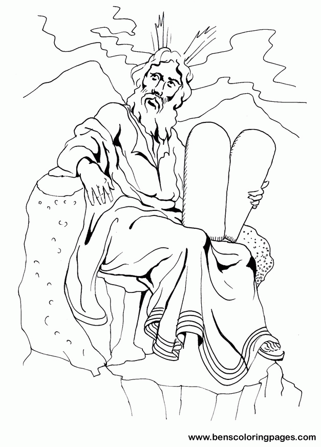 Moses And Ten Commandments Coloring Pages Images & Pictures - Becuo