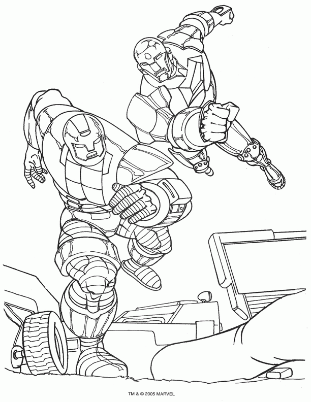 fight scene Iron man Coloring pages for kids | Great Coloring Pages