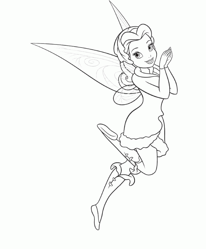 Friend Tinker Bell Vidia Cute Coloring For Kids - Tinker Bell