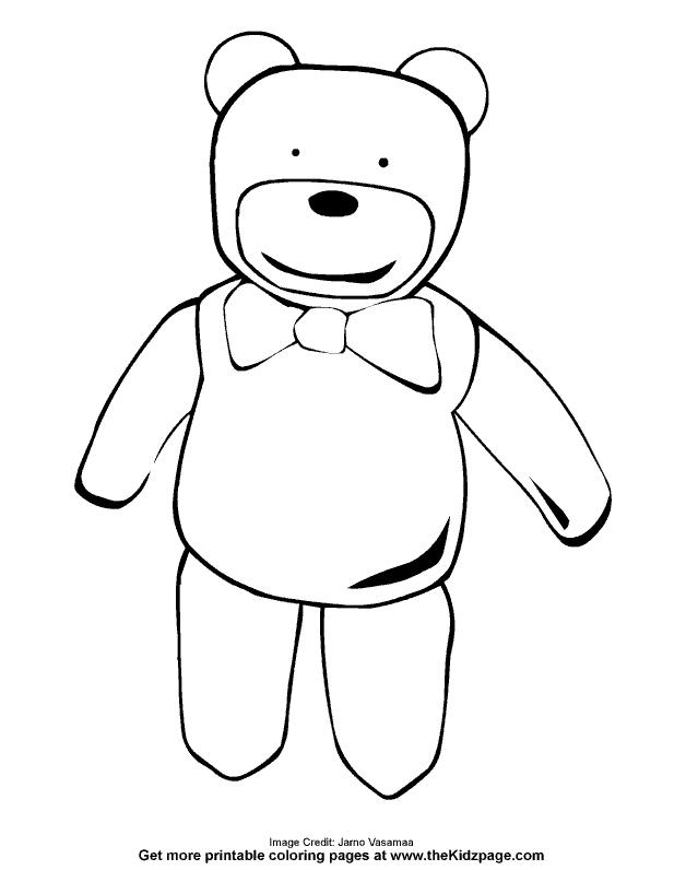 Teddy Bear Free Coloring Pages for Kids - Printable Colouring Sheets