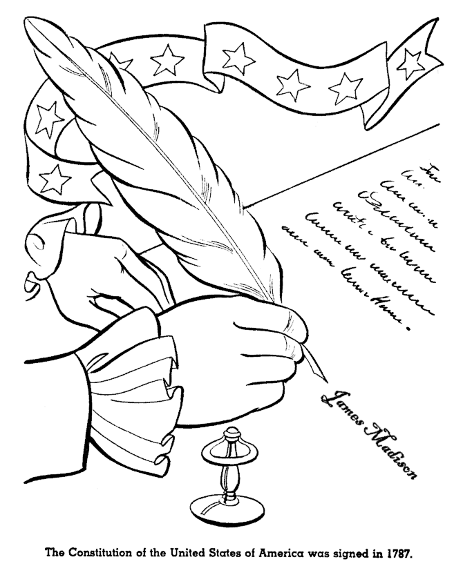 USA-Printables: The Constitution - American Symbols coloring pages