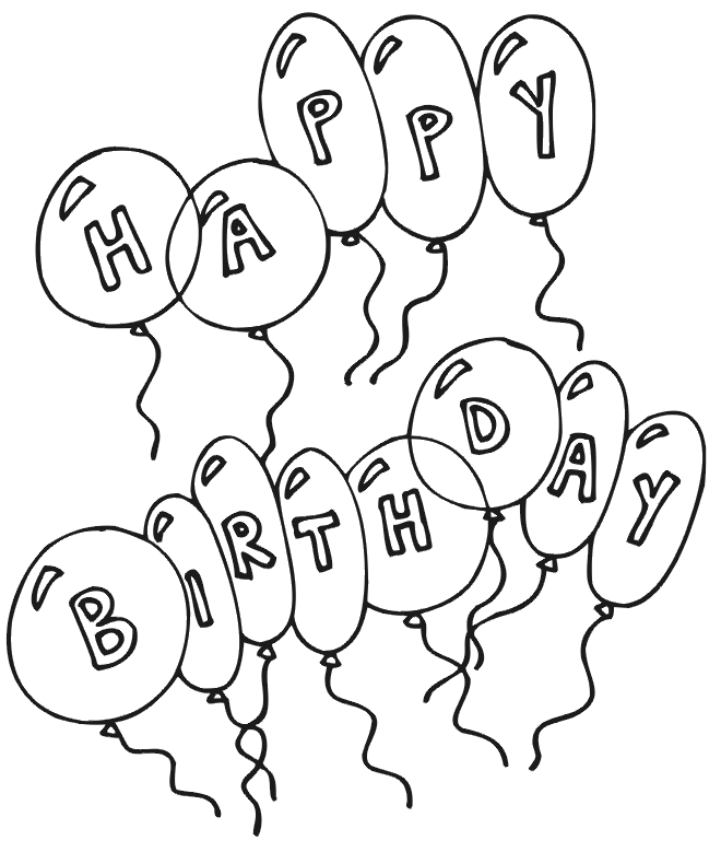 Happy Birthday Coloring Pages To Print - Free Printable Coloring