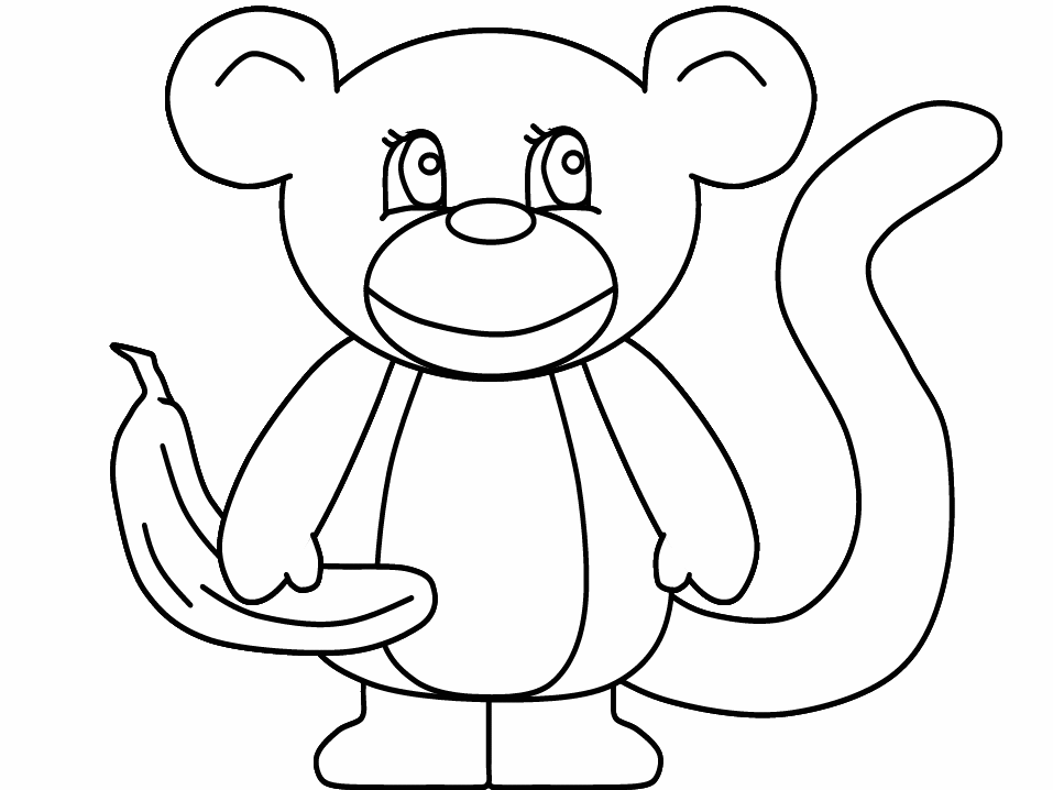 Monkey Banana Coloring Pages Car Pictures