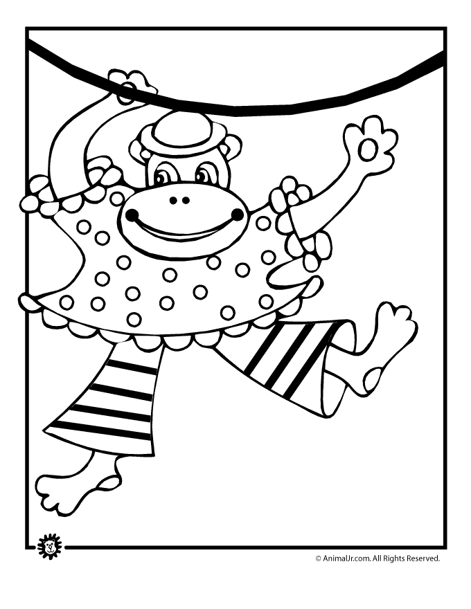 circus monkeys Colouring Pages