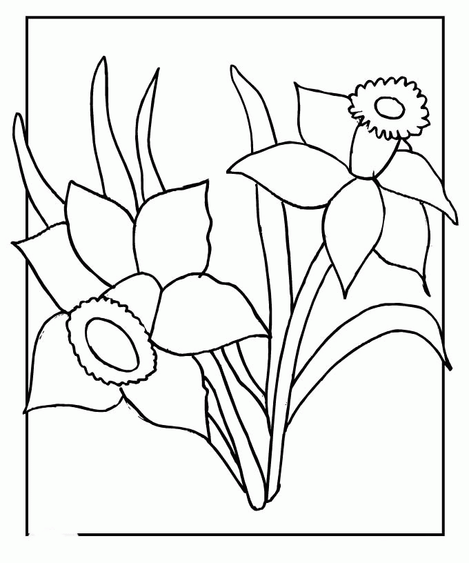 Spring Flowers Colouring Pages Kids - Spring day Cartoon Coloring