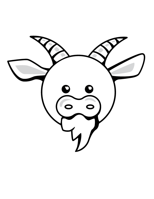 goat printable coloring in pages for kids - number 1919 online