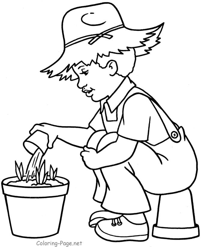 boy farmer Colouring Pages