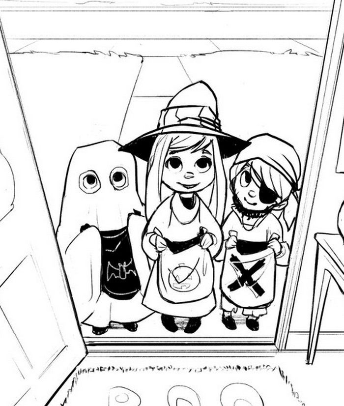 Trick or Treaters | Halloween Coloring Pages