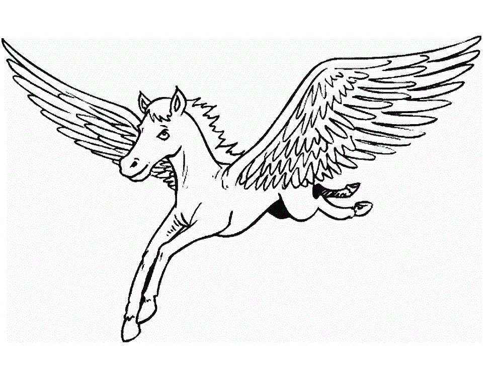 Animal Coloring Barbie And Pegasus Coloring Pages » Barbie And
